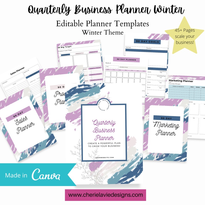 Quarterly Business Planner Winter Theme